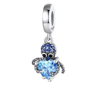 Pandor Blue Octopus Charm